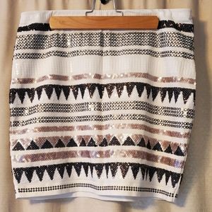 Express sequin tribal pencil skirt